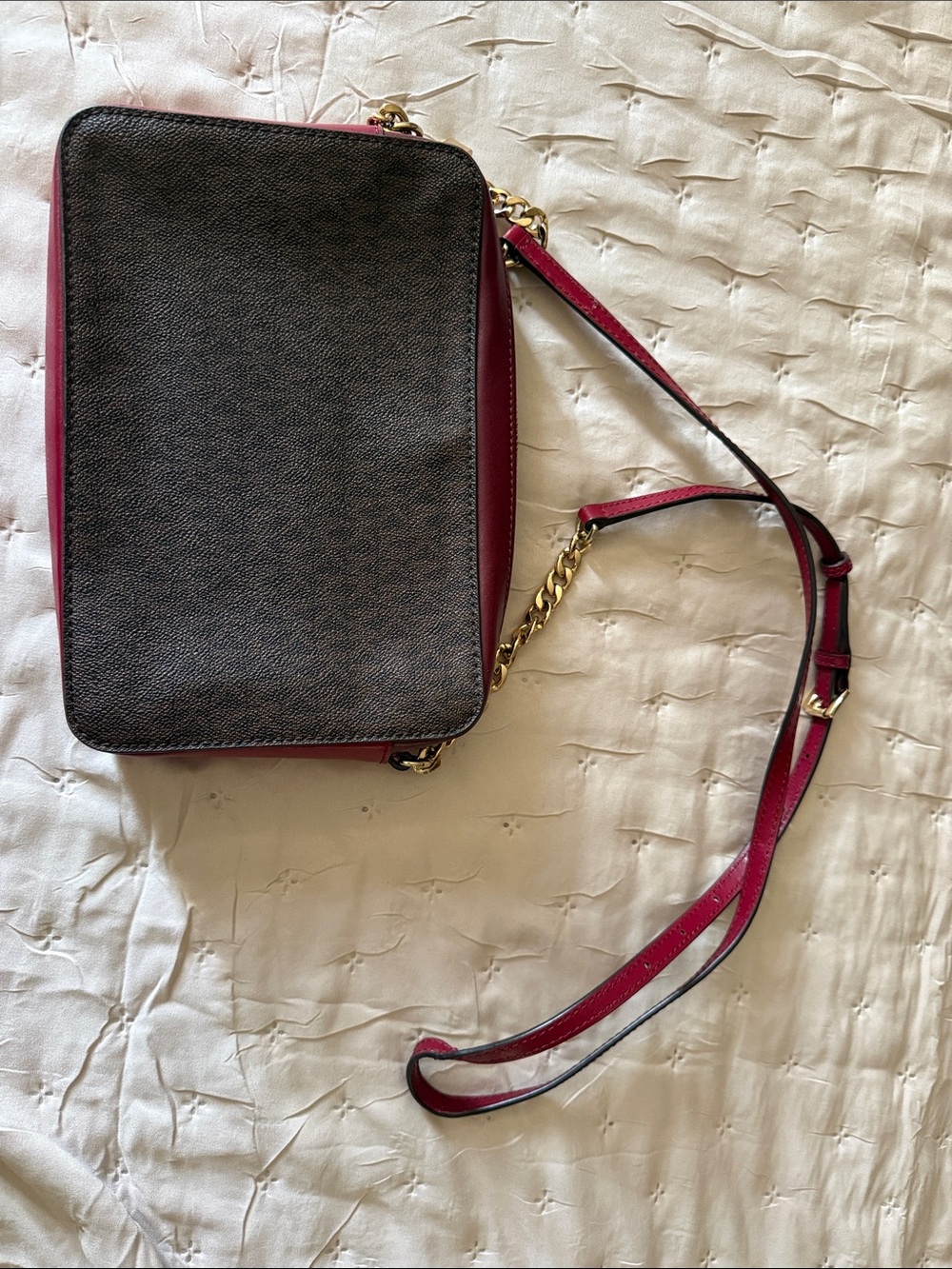 Michael Kors Brown and Red Trim Crossbody Bag - Picture 4 of 4